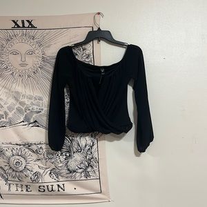 Black off the shoulder blouse